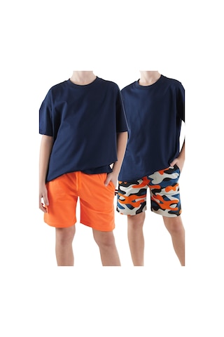 Denokids Erkek Çocuk Basic 2'li Şort Takım Renkli