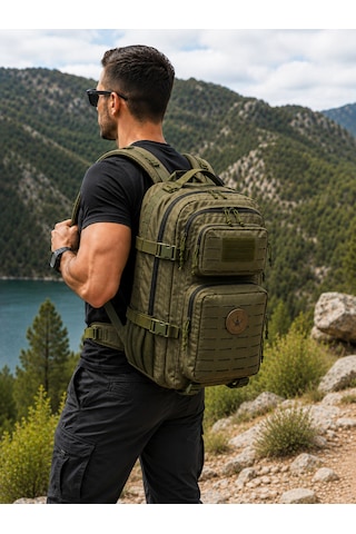 Anadolu Tactical 45l Taktik Sırt Çantası Haki Geniş Hacimli Çok Bölmeli Askeri Kamp Outdoor Çantası