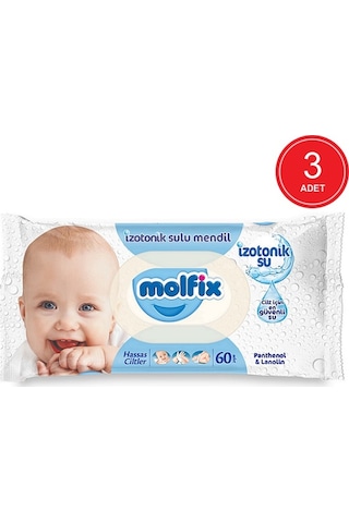 Molfix Hassas Ciltler Izotonik Sulu Mendil 3 X 60'Lı