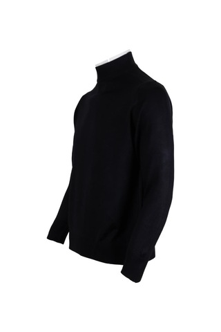 Erkek Lacivert Kazak Yarım Balıkçı Yünlü Klasik Normal Kesim Rar0