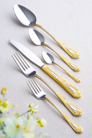 Haven 6 Kişilik 36 Parça Çatal Kaşık Bıçak Seti Altın - Gümüş