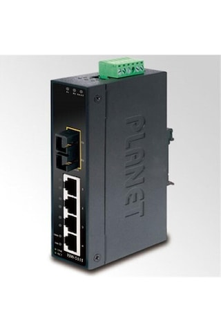 Planet Endüstriyel Tip Yönetilemeyen Ethernet Switch Industrial Unmanaged Ethernet Switch \n4-port 10/100base-tx\n1-port 100base-fx Single-mode Sc 15 Km\nıp30 -40 75 Derece C