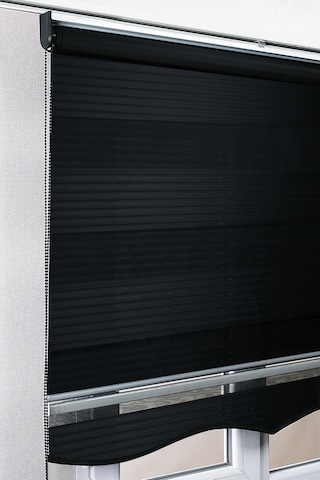 Etekli Siyah Pileli Zebra Kaliteli Güneşlik Stor Perde