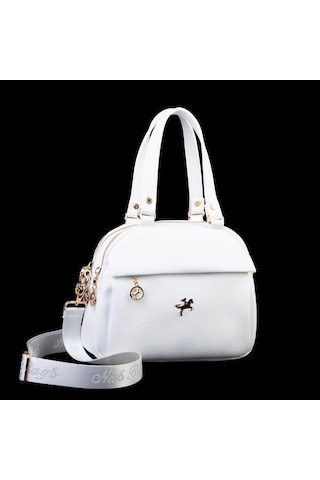 Nas Bag Kadın Çok Gözlü El Omuz Ve Çapraz Çantası 25x20 Cm Beyaz Victoria