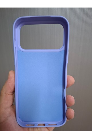 Apple Uyumlu iPhone 17 Pro Max Logolu İçi Kadife Silikon Lansman Kılıf Lila