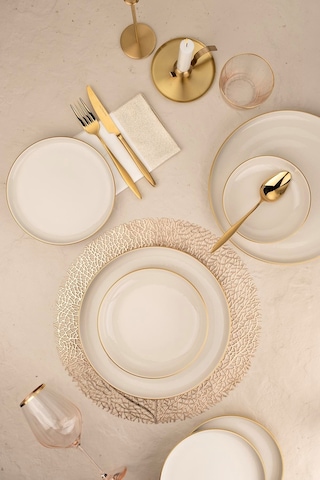 Kütahya Porselen Moderna Yemek Takımı Altın File 24 parça 6 Kişilik