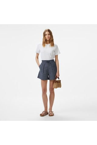 Nautica Kadın Beyaz Regular Fit Kısa Kollu T-shirt Düz 55v717t Beyaz