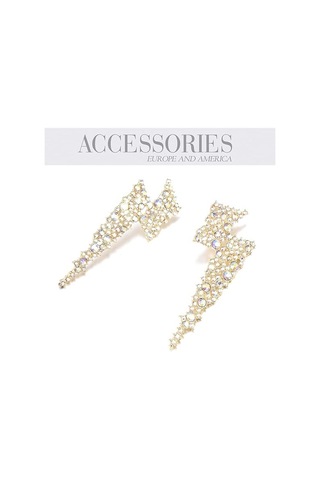 Kristal Şimşek Sallantılı Küpeler, Flaş Gösterişli Küpeler Gold