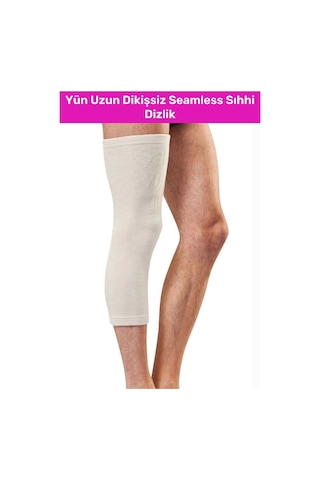 Bölgesel Sıkılaştırıcı Elastik Kas Eklem Etkili Spor Günlük Yün Uzun Dikişsiz Seamless Sıhhi Dizlik Bej