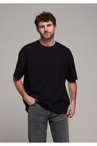 Colin's Colins Oversize Fit Yuvarlak Yaka Düz Erkek Siyah Kısa Kol Tişört Cl1080061 Q1.v1 Blk Siyah