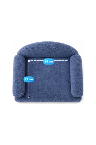 Reyo Pet Peluş Kedi Koltuğu Kedi Kanepesi Kedi Yatağı Evcil Hayvan Dinlenme Koltuğu Rahat Kedi Sofa Yatağı 45 x 33 x 25 CM Lacivert
