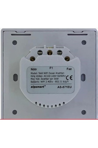 As871Eu Wifi Dokunmatik Tekli Duvar Lamba Açma Anahtarı