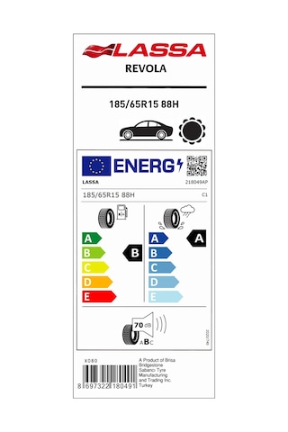 Lassa 185/65R15 88H Revola Ba70 Yaz Lastiği 2026