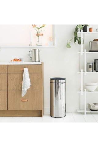 Brabantia Çöp Kutusu 30 Lt Touch Bın New Dokunmatik Parlak Çelik Siyah