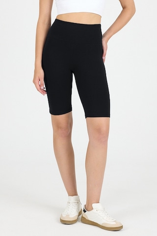 Malabadi Kadın Siyah Penye Modal Yüksek Bel Sporcu Biker Tayt 1911 SiYAH