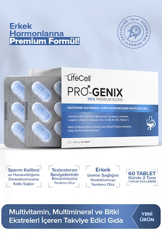 Pro-genix Men Multivitamin, Multimineral Ve Bitki Ekstreleri İçeren Takviye Edici Gıda