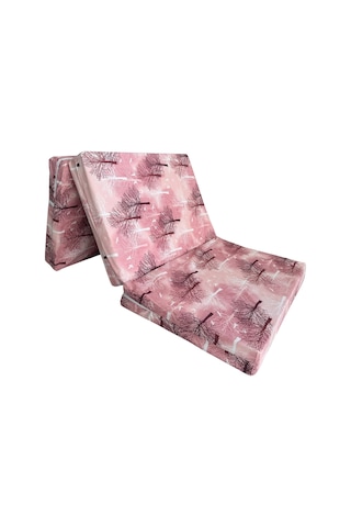 Katlanır Yer Yatağı Ve Tek Kişilik Sünger Katlanır Minder Yatak 90x190x10 Cm-pembe Ağaç