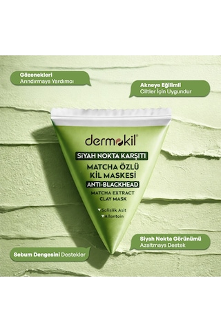 Dermokil Siyah Nokta Karşıtı Matcha Özlü Kil Maskesi 9 Ml