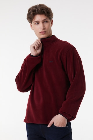 Lee Regular Fit Normal Kesim Dik Yaka Yarım Fermuarlı Bordo Polar L212208810 Bordo