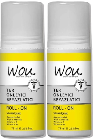 Wou World Of Unique Roll-on Unisex75ml Terönleyci Beyazlatıcı 2li