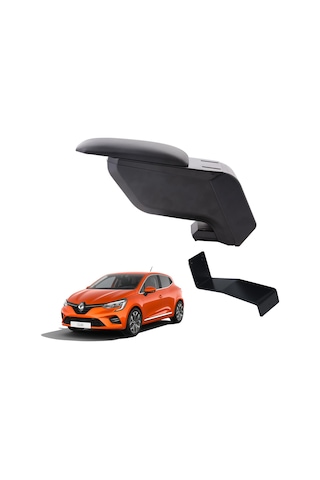 Renault Clio 5 2019 Delmesiz Çelik Ayaklı Siyah Kolçak Kol Dayama