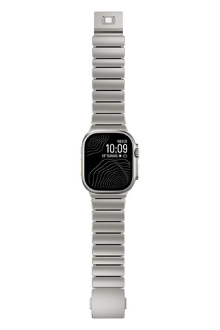 Apple Uyumlu Watch 7 45mm Zore Krd-152 Titanyum Silikon Kordon