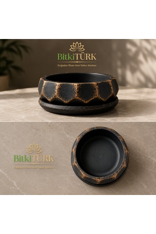 Dekoratif Beton Saksı Ve Altlık Seti 20 Cm El Yapımı Bonsai Saksısı Sukulent Saksısı İç Mekan Çiçek Saksısı 1