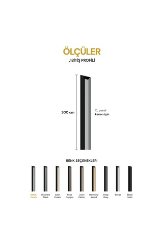 Vilo Mpc J Bitiş Profili Mesh Touch 300cm Xl Duvar Paneli Kenar Ve Dış Köşe Bitişi