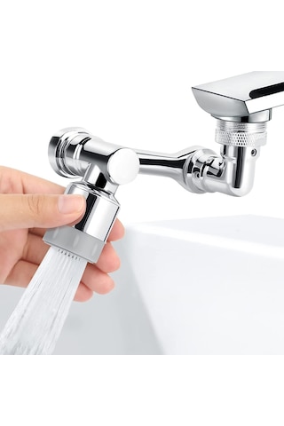 A1 1080 Derece Dönebilen Robotik Kol Musluk Başlığı, Musluk Gümüş