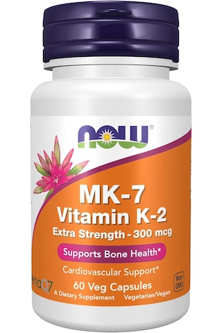 Now Foods Vitamin K2 Mk-7 300 Mcg Extra Strength Supports Bone Health 60 Veg Caps Aromasız