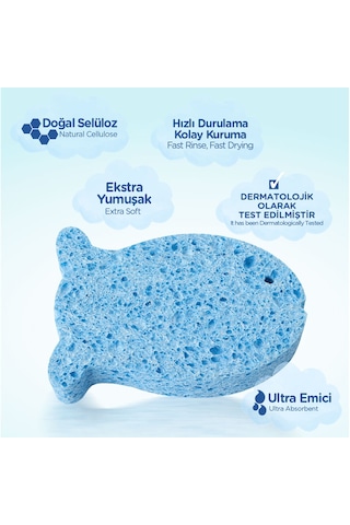 Wee Baby Doğal Selülozik Banyo Süngeri Mavi