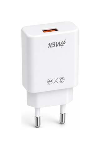 Exe 18w Hızlı Şarj Adaptörü Usb-a Ev Tipi Şarj Aleti Beyaz