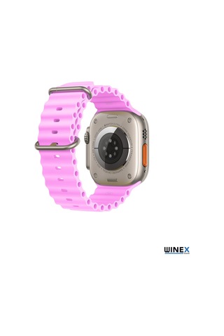 Winex 42-49mm Yeninesil Apple Uyumlu Watch Akıllısaatkordonusilikon Lila