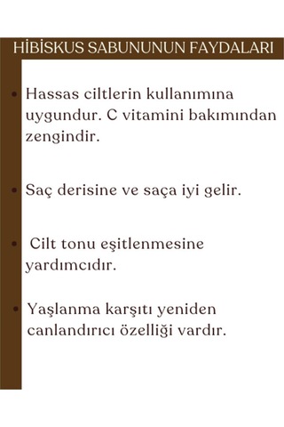 Doğal Hibiskus Sabunu, Çizgili Ve Kırışık Ciltler İçin Canlandırıcı Etkili Katkısız Sabun, 100gr