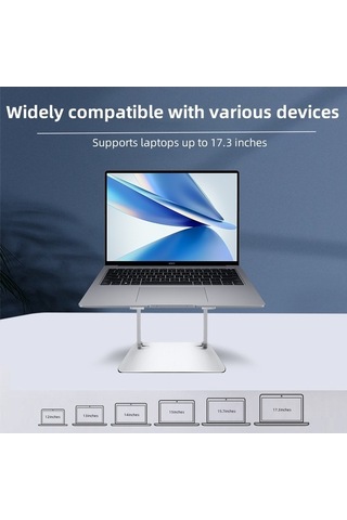 Ebitda Kaliteli Alüminyum Masaüstü Dizüstü Bilgisayar Braketi - Katlanabilir, 17,3 İnç, Gri