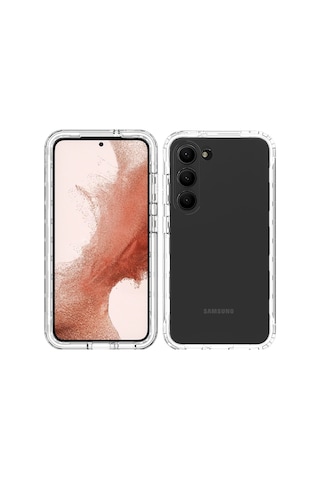Samsung Galaxy S23 + 3'ü 1 Arada Hibrit Pc + Tpu Telefon Koruyucu Kapak Degrade Anti-damla Kılıfı, Pet Ekran Koruyucu