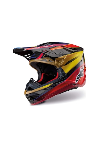 Alpinestars Supertech M10 Era Off-road Kaskı Kırmızı Altın Kırmızı / Altın