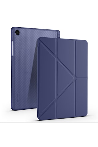 Samsung Galaxy Uyumlu Tab A11 Plus Kılıf Tri Folding Kalem Bölmeli Katlanabilir Standlı Pu Deri Yumuşak Kapak