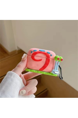 Fadex Apple Airpods Uyumlu 4 Ve 5.nesil Sponge Bob Salyangoz Gary Figürlü Kulaklık Kılıfı Çok Renkli