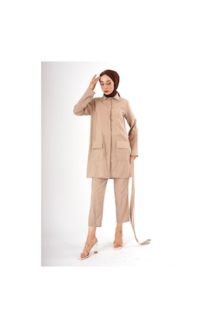 Fatma Sezen Çizgili İkili Takım Çok Renkli