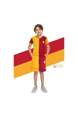 Gsstore Galatasaray Metin Oktay Çocuk T-shirt Ve Şort Set Kırmızı - Sarı