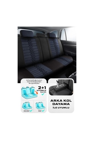 Panda Londra Serisi İngiliz Jakar Kumaş Oto Koltuk Kılıfı - Tam Set