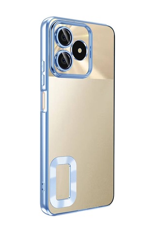 Realme Note 50 Kılıf Kamera Korumalı Logo Gösteren Zore Omega Kapak Lila
