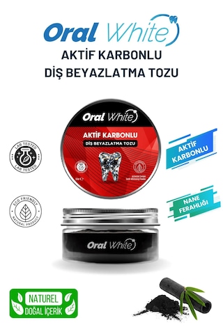 Oral White Aktif Karbonlu Diş Beyazlatma Tozu 50 G