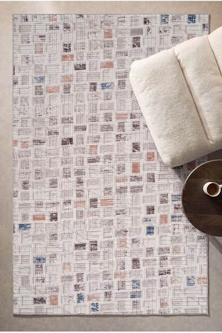 Villadia Home Textile Modern Desen Emboss Baskılı Dekoratif Kaymaz Taban Yıkanabilir Halı Yolluk Elit Şık Salon Oturma Odası Mutfak Koridor Antre Yatak Odası Halısı Yolluk Vdh4051multi