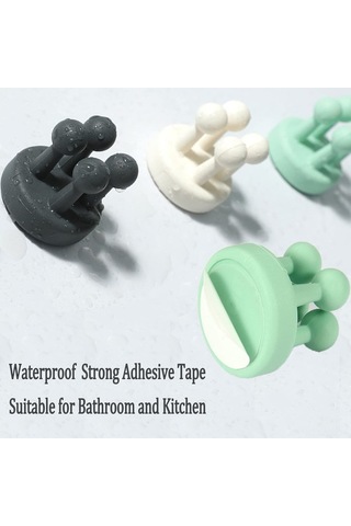 Pazly 6'lı Silikon Diş Fırçası Tutucu, Duvara Monte Askı, Banyo Mutfak Aksesuarı, Siyah Siyah