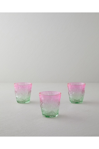 English Home Minty Cam 3'lü Bardak 240 Ml Pembe - Yeşil