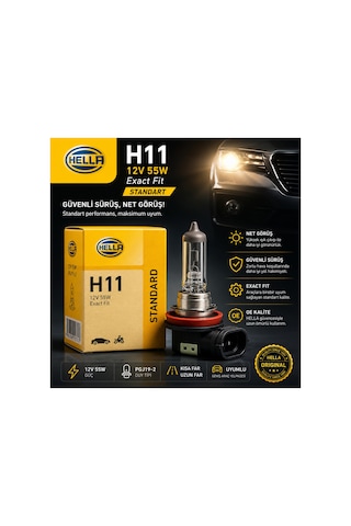 H11 12v 55w Araç Sis Farı Ampulü Ece Onaylı Tek Adet
