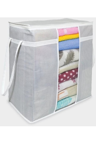 2 Adet Yastık Havlu Kıyafet Çamaşır Hurcu Düzenleyici 30x45x50cm