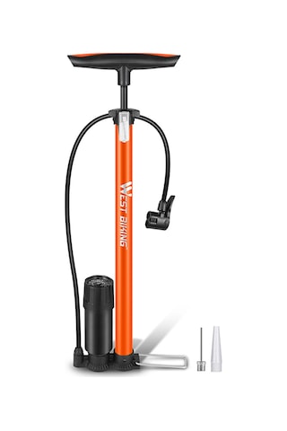 Moveevo Stokastik Yüksek Basınçlı 160psı Manuel Pompa, Bisiklet Elektrikli Araç Toplar İçin, Çelik Gövde, Basınç Göstergeli, 3 Valfli